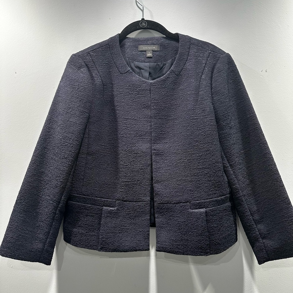 Ann Taylor Charcoal Textured Blazer